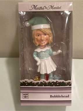 Martha Stewart Holiday Bobblehead Martha On The Mantel Christmas Decor - NEW